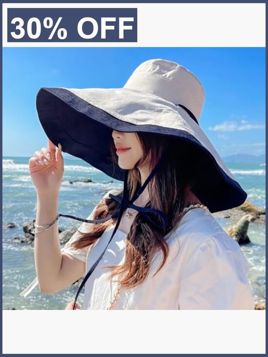 Wide Brim Reversible Sun Hat UPF 50+ Foldable main image 4